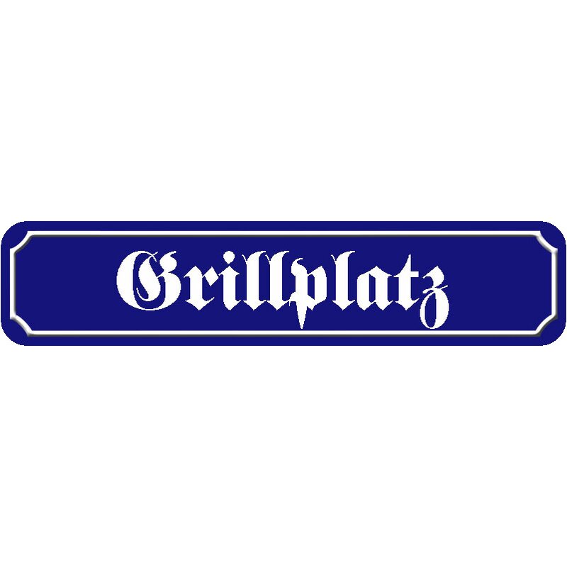 Schild Spruch "Grillplatz" 46 x 10 cm blau, 9,49