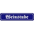 Schild Spruch "Weinstube" 46 x 10 cm blau