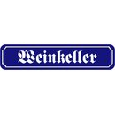 Schild Spruch "Weinkeller" 46 x 10 cm blau