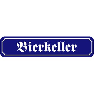 Schild Spruch "Bierkeller" 46 x 10 cm blau