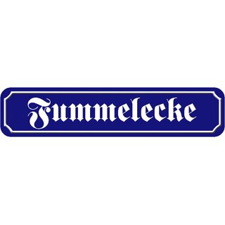 Schild Spruch "Fummelecke" 46 x 10 cm blau