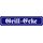 Schild Spruch "Grill-Ecke" 46 x 10 cm blau
