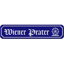 Schild "Wiener Prater" 46 x 10 cm blau mit...