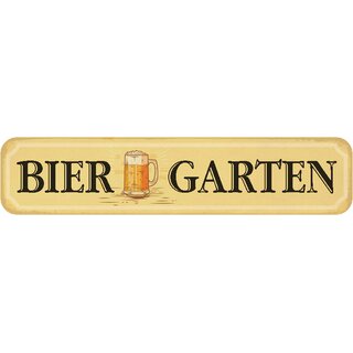 Schild Spruch "Biergarten" 46 x 10 cm beige