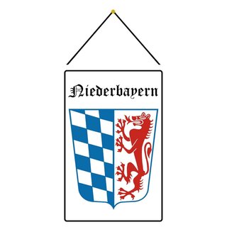 Schild Motiv Niederbayern Wappen  20 x 30 cm Blechschild mit Kordel
