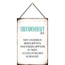 Schild Spruch Freundschaft ist mit anderen Bekloppten...