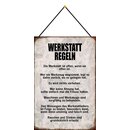 Schild Spruch Werkstattregeln, Werkstatt ist offen 20 x...