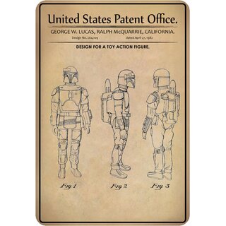 Schild Motiv "Design for a toy action figure, Spielzeug Figur" 20 x 30 cm