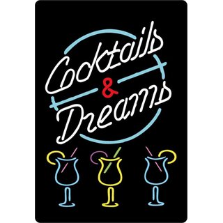Schild Spruch "Cocktails & Dreams" 20 x 30 cm  Barschild Cocktailschild