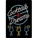 Schild Spruch "Cocktails & Dreams" 20 x 30...