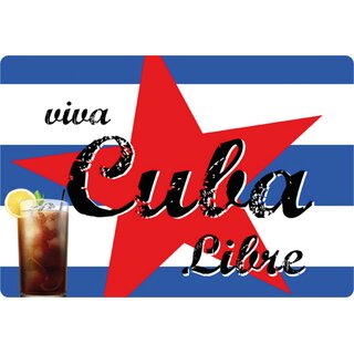Schild Spruch "Viva Cuba Libre" 30 x 20 cm  Cocktailschild