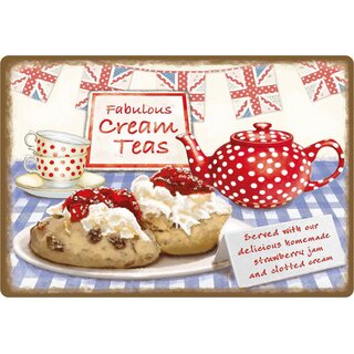 Schild Spruch "Fabulous Cream Teas" 30 x 20 cm 