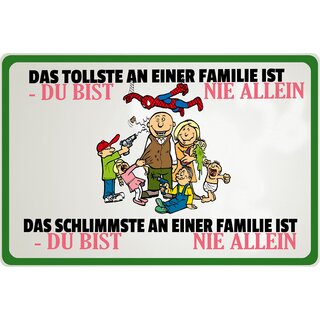 Schild Spruch "Das tollste an Familie ist, das Schlimmste an Familie ist" 20 x 30 cm 