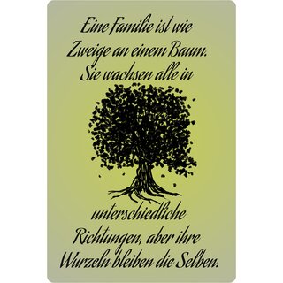 Schild Spruch "Familie ist wie Zweige an einem Baum" 20 x 30 cm 