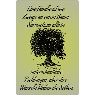 Schild Spruch "Familie ist wie Zweige an einem Baum" 20 x 30 cm
