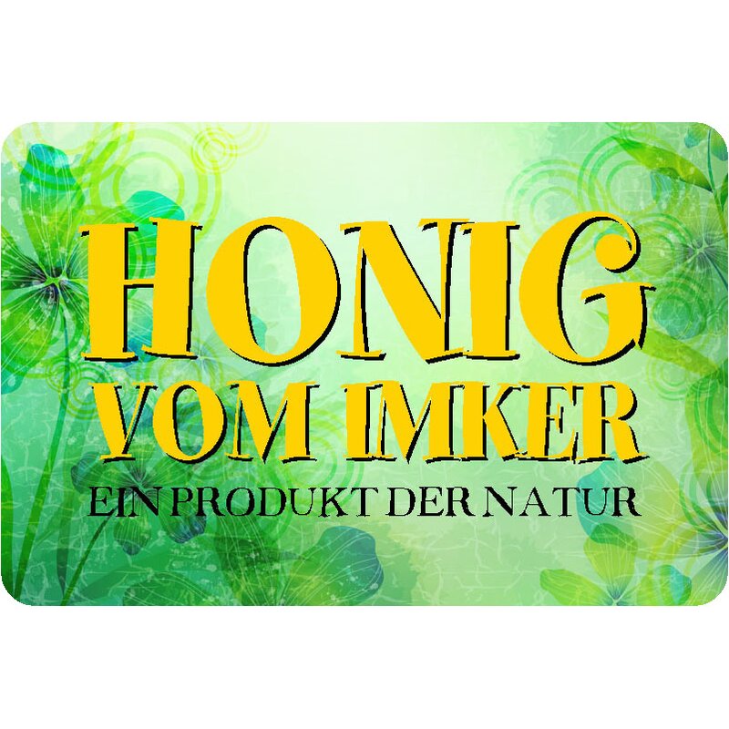 Schild Spruch "Honig vom Imker ein Produkt der Natur" 20 x 30 cm, 9,4