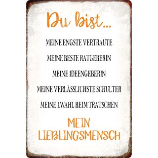 Schild Spruch "Du bist mein Lieblingsmensch" 20 x 30 cm