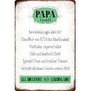 Schild Spruch "Papa GmbH All Inclusive 24/7...