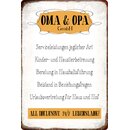 Schild Spruch Oma & Opa GmbH All Inclusive 24/7...
