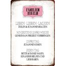 Schild Spruch "Familienregeln" 20 x 30 cm 