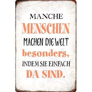 Schild Spruch "Menschen machen Welt besonders" 20 x 30 cm 