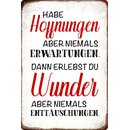 Schild Spruch "Habe Hoffnung niemals...