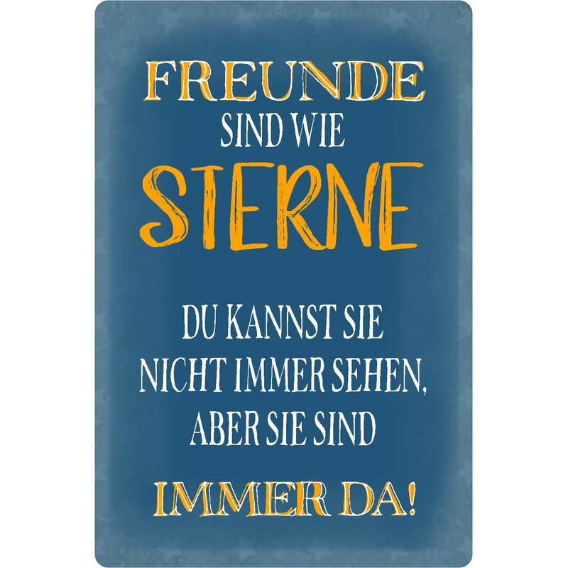 Schild Spruch "Freunde sind wir Sterne, immer da" 20 x 30 cm, 9,49