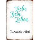 Schild Spruch "Liebe Dein Leben. Tu was Du...