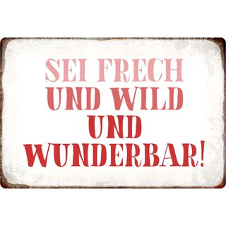 Schild Spruch "Sei frech und wild und wunderbar!" 20 x 30 cm