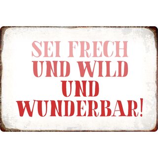 Schild Spruch "Sei frech und wild und wunderbar!" 20 x 30 cm 