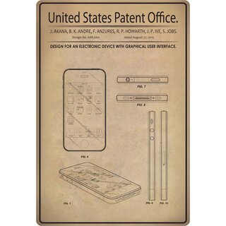 Schild Motiv "Design for an electronic device with graphical user interface" 20 x 30 cm