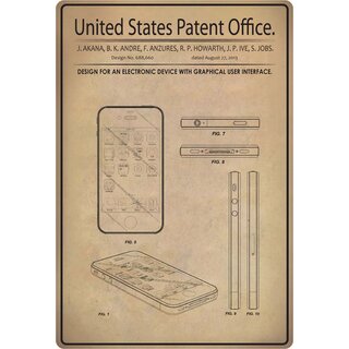 Schild Motiv "Design for an electronic device with graphical user interface" 20 x 30 cm 