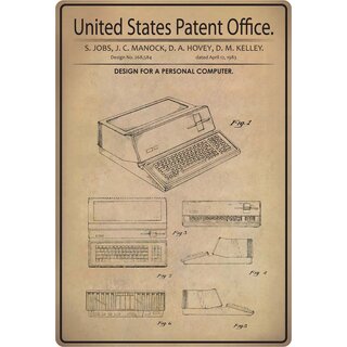Schild Motiv "Design for a personal computer" PC 20 x 30 cm 