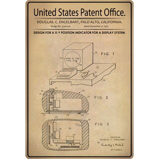 Schild Motiv "Design for a x-y position indicator for a display system" 20 x 30 cm