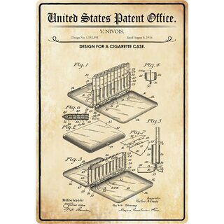 Schild Motiv "Design for a cigarette case" 20 x 30 cm