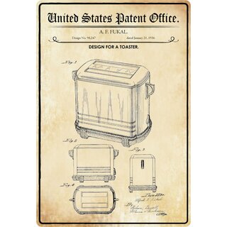 Schild Motiv "Design for a toaster" 20 x 30 cm
