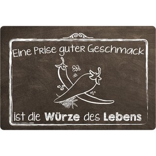 Schild Spruch "Prise guter Geschmack Würze des Lebens" 20 x 30 cm