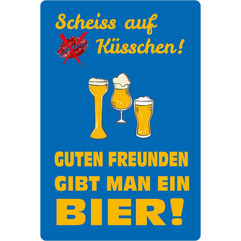 Schild Spruch "Guten Freunden gibt man ein Bier" 20 x 30 cm, 9,49