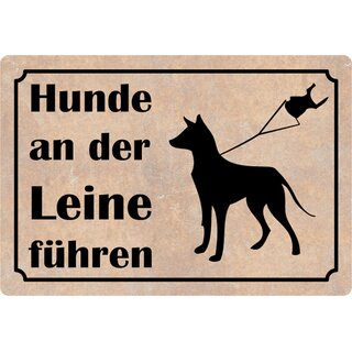 Schild Spruch "Hunde an der Leine führen" 20 x 30 cm 