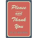 Schild Spruch Please and Thank you, magic words 20 x 30 cm 