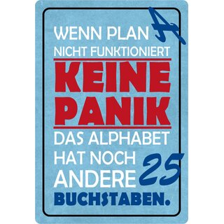 Schild Spruch "Wenn Plan A nicht funktioniert" 20 x 30 cm 