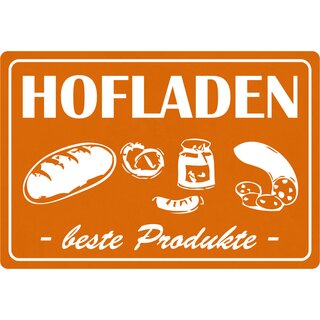 Schild Spruch "Hofladen beste Produkte" 20 x 30 cm 