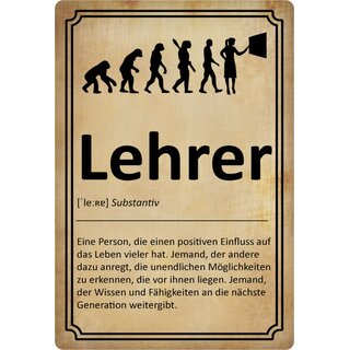 Schild Spruch "Lehrer, Person positiver Einfluss" 20 x 30 cm 