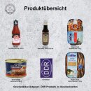 Ostpaket "Geschenkbox Echte Männer" inklusive DDR Aufkleber "Geboren in der DDR"