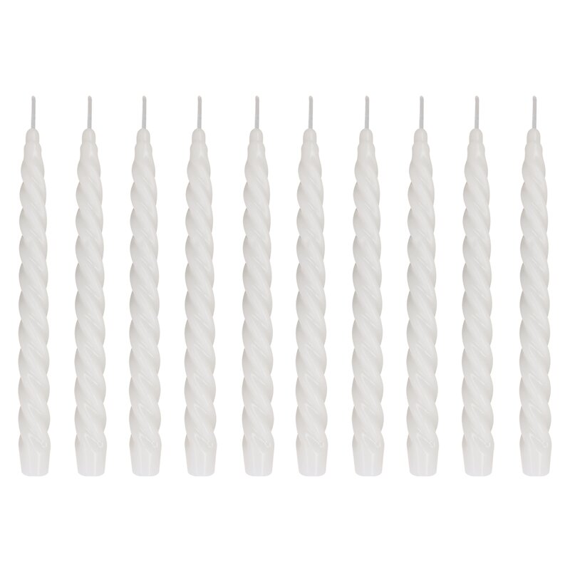 Ebersbacher Renaissancekerzen Weiß - 5 Spitzkerzen 22x250mm Gedreht