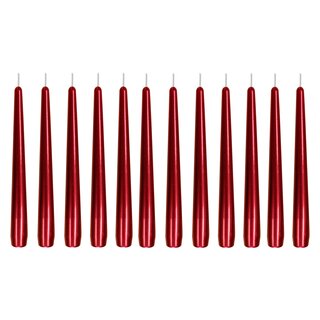 Spitzkerzen Leuchterkerzen lackiert weinrot, 12 Stück, Größe ca. 22 x 240 mm, einzeln in Folie
