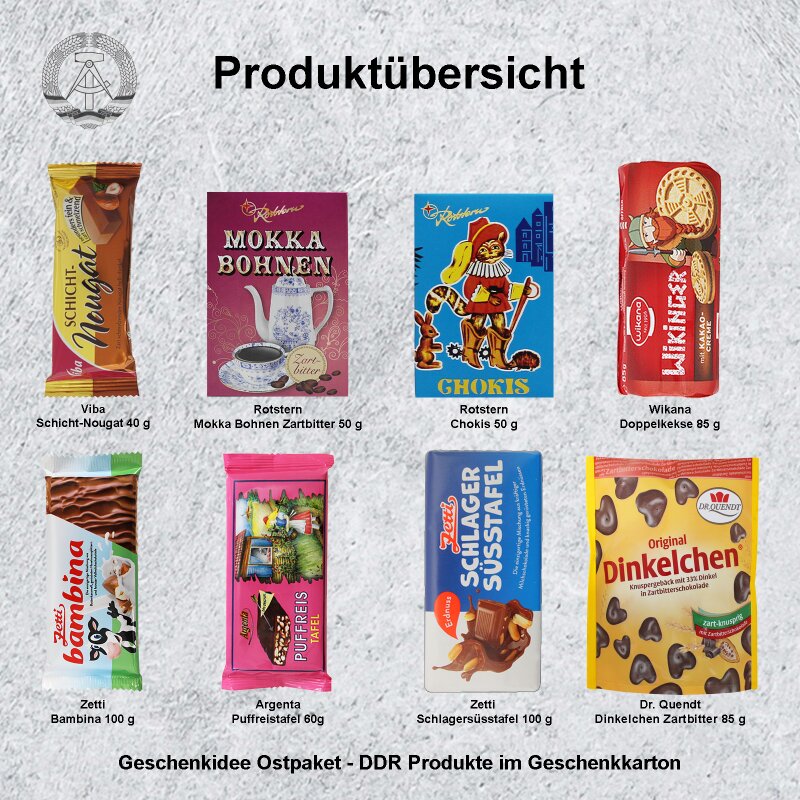 Schokobox XL Geschenkidee Geschenkbox Weihnachten DDR Spezialitäten Schokolade 