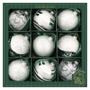 Krebs Glas Lauscha Weihnachtskugeln Silber mit Ornamenten...
