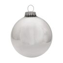 Krebs Glas Lauscha Weihnachtskugeln Silber glänzend 4 Stück/Set, Ø 8 cm