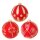 Krebs Glas Lauscha Weihnachtskugeln Rot mit Ornamenten 3 Stück/Set, Ø 8 cm